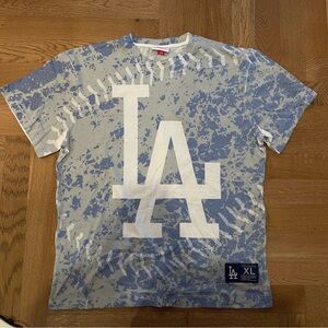 LA Dodgers Graphic Tee in Light Blue and White